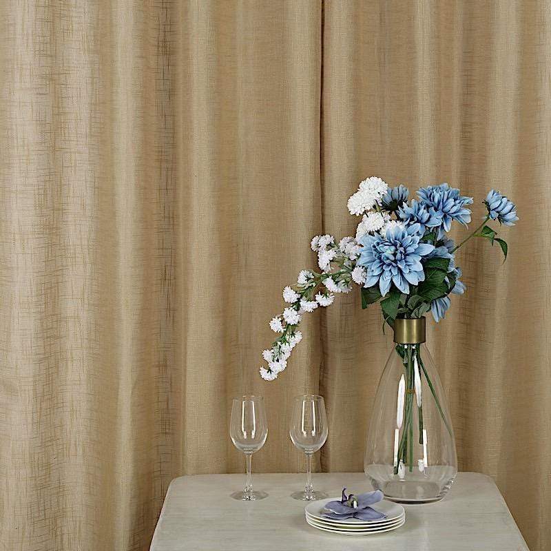 2 pcs 52"x84" Faux Linen Curtains with Chrome Grommets