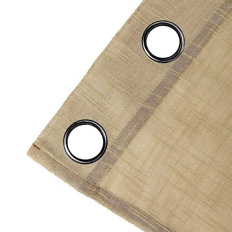 2 pcs 52"x84" Faux Linen Curtains with Chrome Grommets