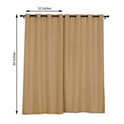 2 pcs 52"x84" Faux Linen Curtains with Chrome Grommets