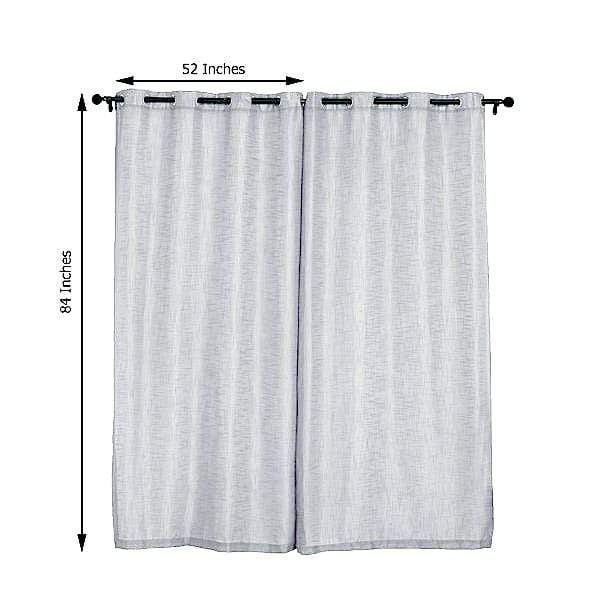 2 pcs 52"x84" Faux Linen Curtains with Chrome Grommets