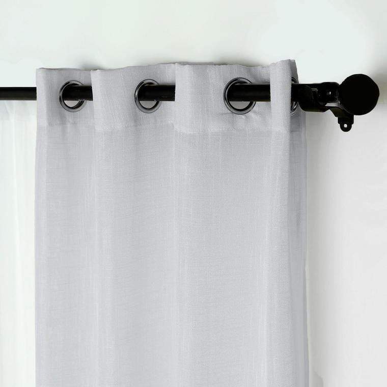 2 pcs 52"x84" Faux Linen Curtains with Chrome Grommets