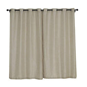 2 pcs 52"x84" Faux Linen Curtains with Chrome Grommets