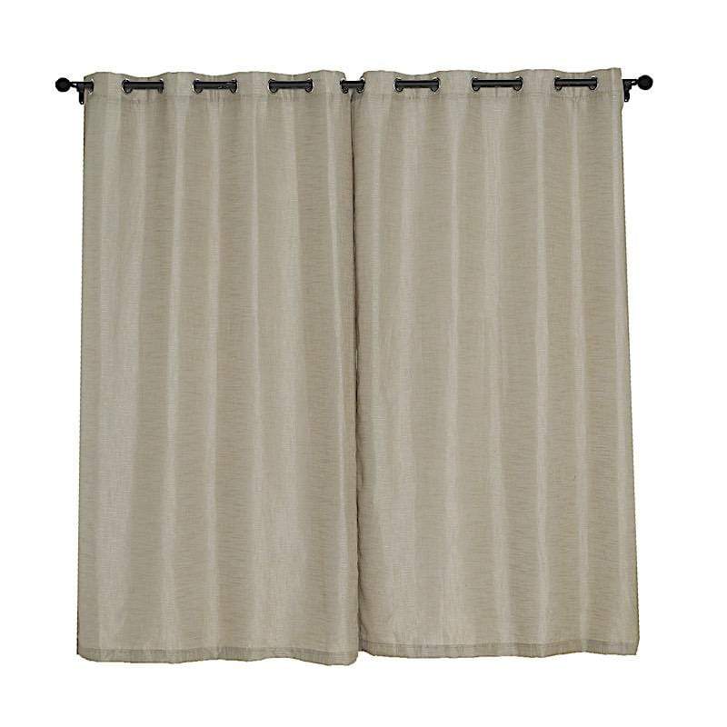 2 pcs 52"x84" Faux Linen Curtains with Chrome Grommets