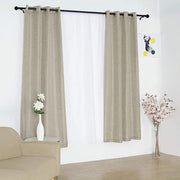 2 pcs 52"x84" Faux Linen Curtains with Chrome Grommets