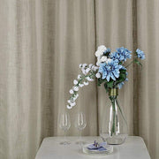 2 pcs 52"x84" Faux Linen Curtains with Chrome Grommets