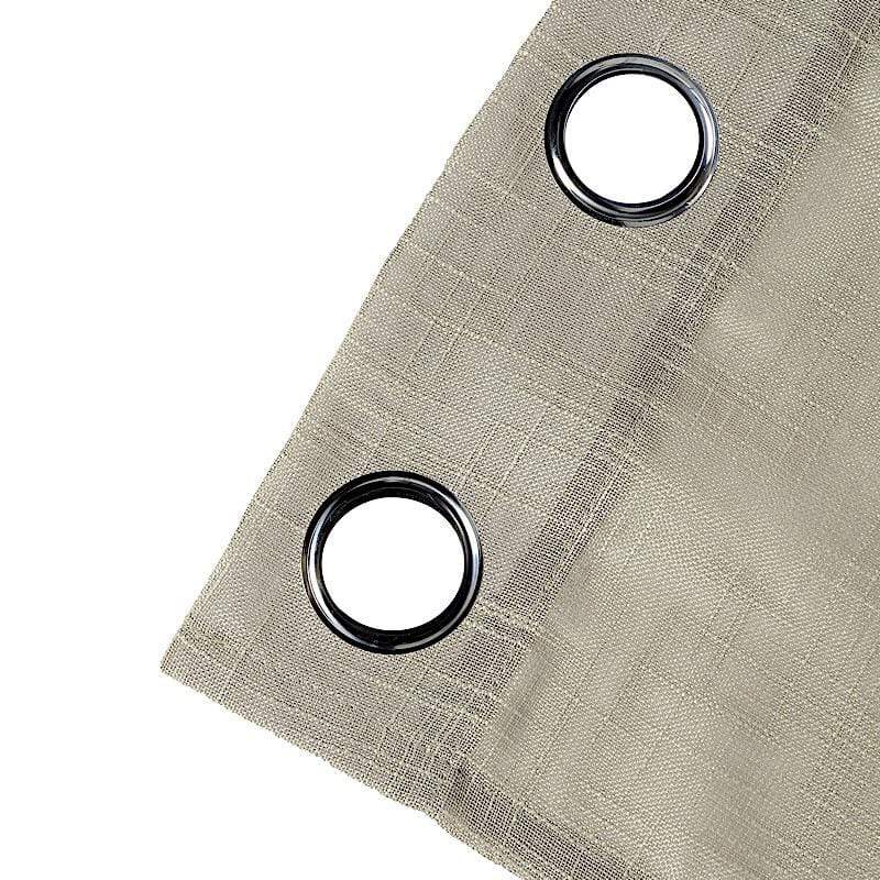 2 pcs 52"x84" Faux Linen Curtains with Chrome Grommets