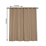 2 pcs 52"x84" Faux Linen Curtains with Chrome Grommets