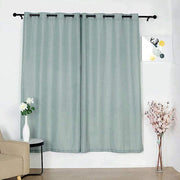 2 pcs 52"x84" Faux Linen Curtains with Chrome Grommets