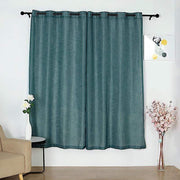 2 pcs 52"x84" Faux Linen Curtains with Chrome Grommets
