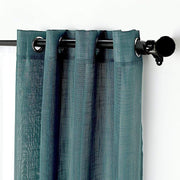 2 pcs 52"x84" Faux Linen Curtains with Chrome Grommets