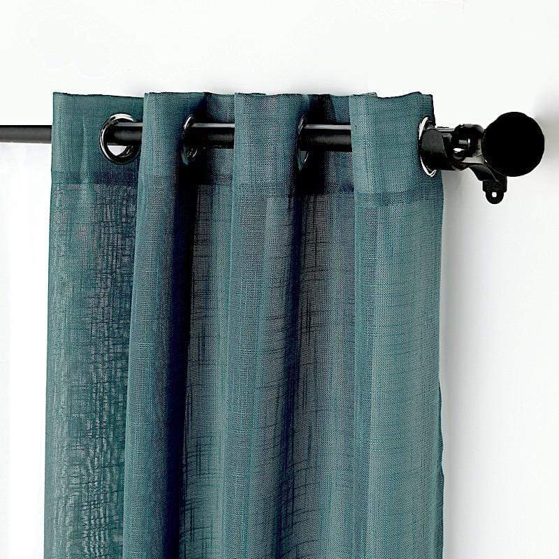 2 pcs 52"x84" Faux Linen Curtains with Chrome Grommets