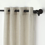 2 pcs 52"x84" Faux Linen Curtains with Chrome Grommets
