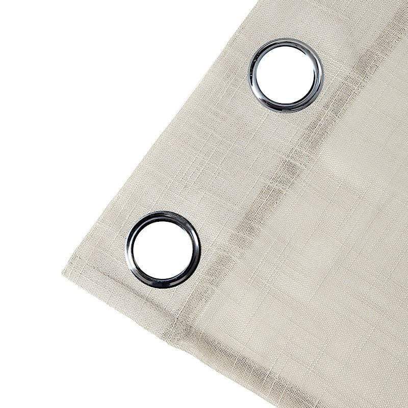 2 pcs 52"x84" Faux Linen Curtains with Chrome Grommets