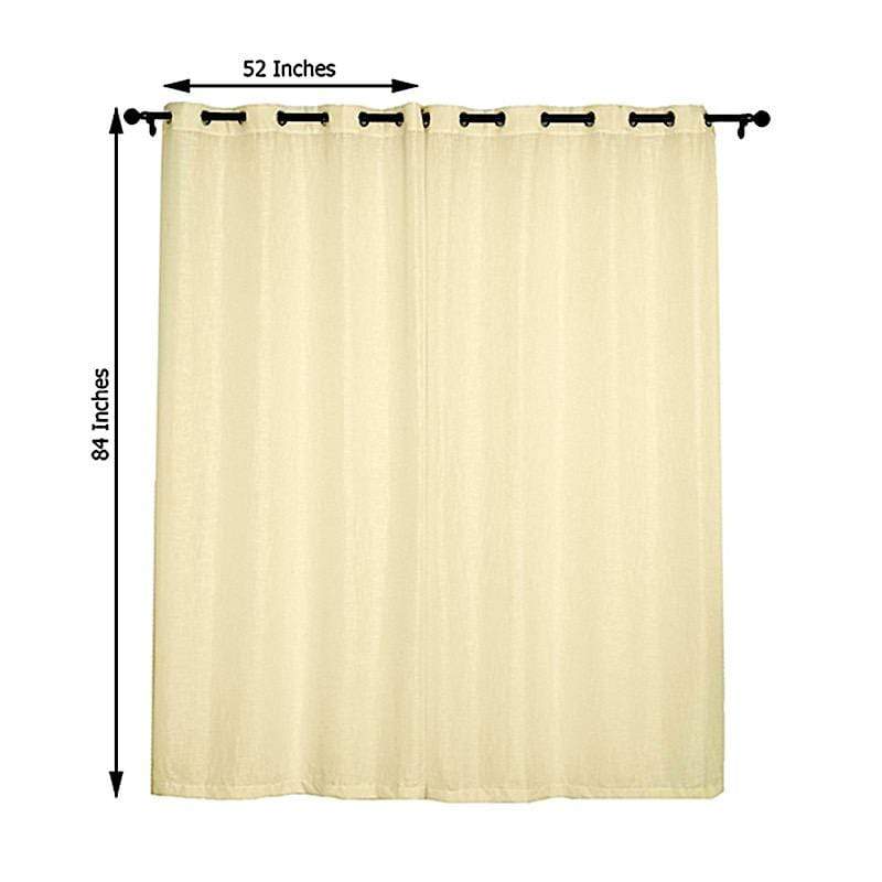 2 pcs 52"x84" Faux Linen Curtains with Chrome Grommets