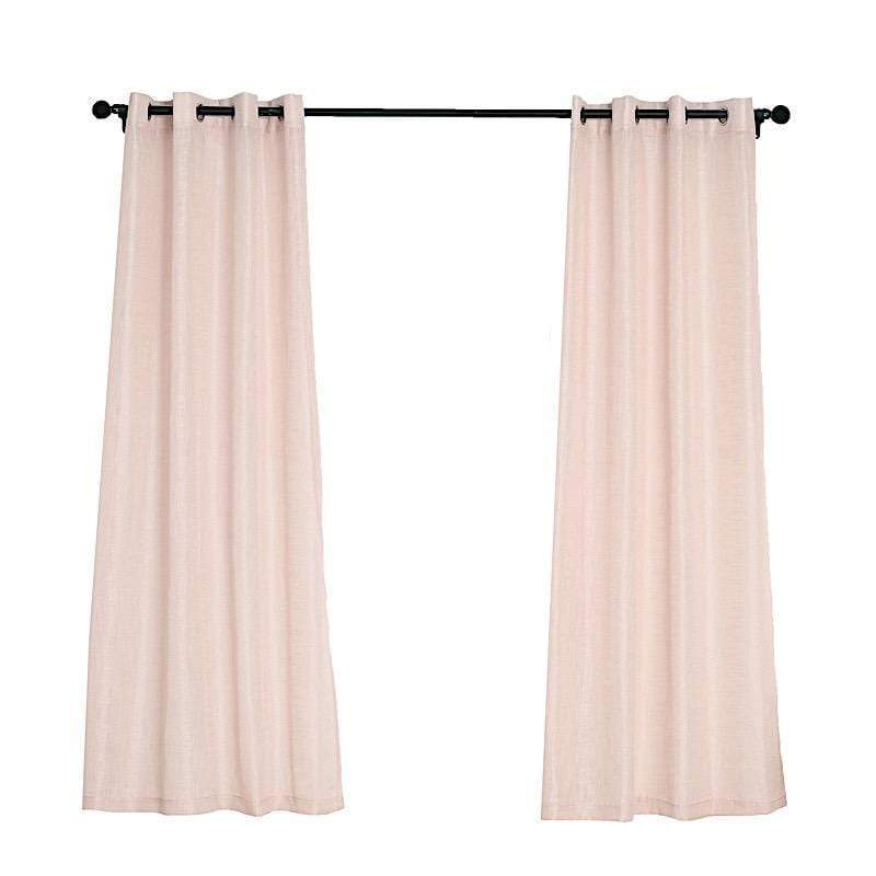 2 pcs 52"x84" Faux Linen Curtains with Chrome Grommets CUR_PANJUTE02_5284_046
