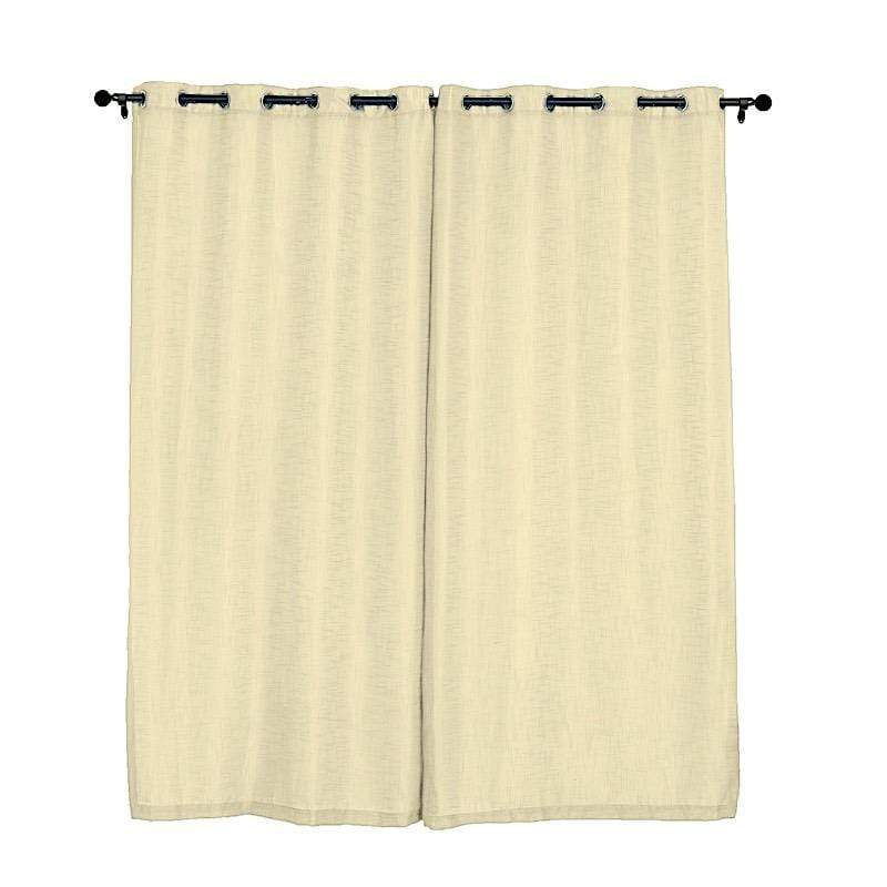 2 pcs 52"x84" Faux Linen Curtains with Chrome Grommets CUR_PANJUTE02_5284_IVR
