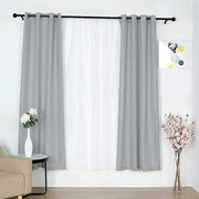 2 pcs 52"x84" Faux Linen Curtains with Chrome Grommets CUR_PANJUTE02_5284_SILV