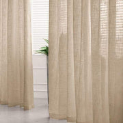 2 pcs 52"x96" Faux Linen Curtains with Chrome Grommets