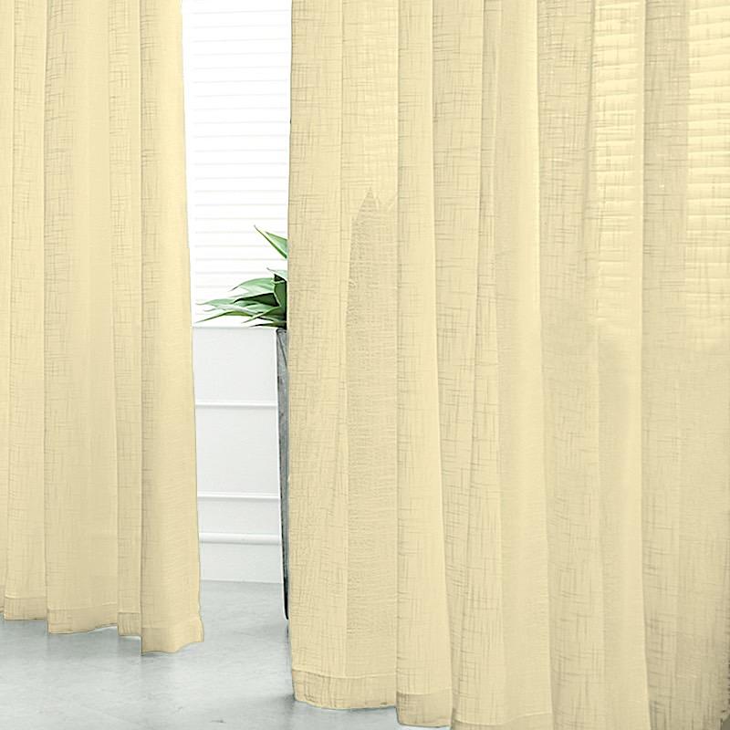 2 pcs 52"x96" Faux Linen Curtains with Chrome Grommets