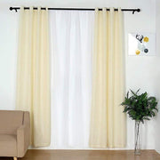 2 pcs 52"x96" Faux Linen Curtains with Chrome Grommets