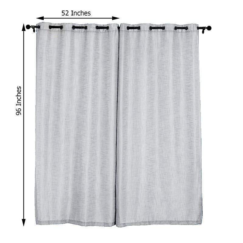 2 pcs 52"x96" Faux Linen Curtains with Chrome Grommets