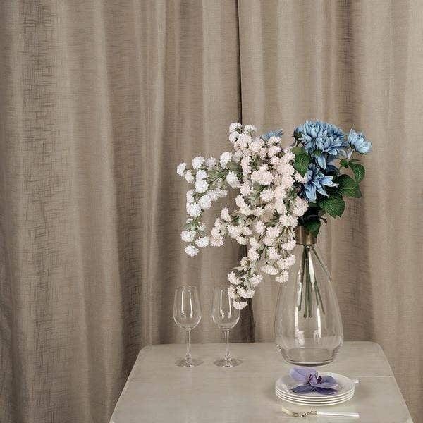 2 pcs 52"x96" Faux Linen Curtains with Chrome Grommets