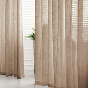 2 pcs 52"x96" Faux Linen Curtains with Chrome Grommets