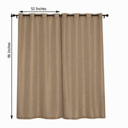 2 pcs 52"x96" Faux Linen Curtains with Chrome Grommets