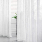 2 pcs 52"x96" Faux Linen Curtains with Chrome Grommets