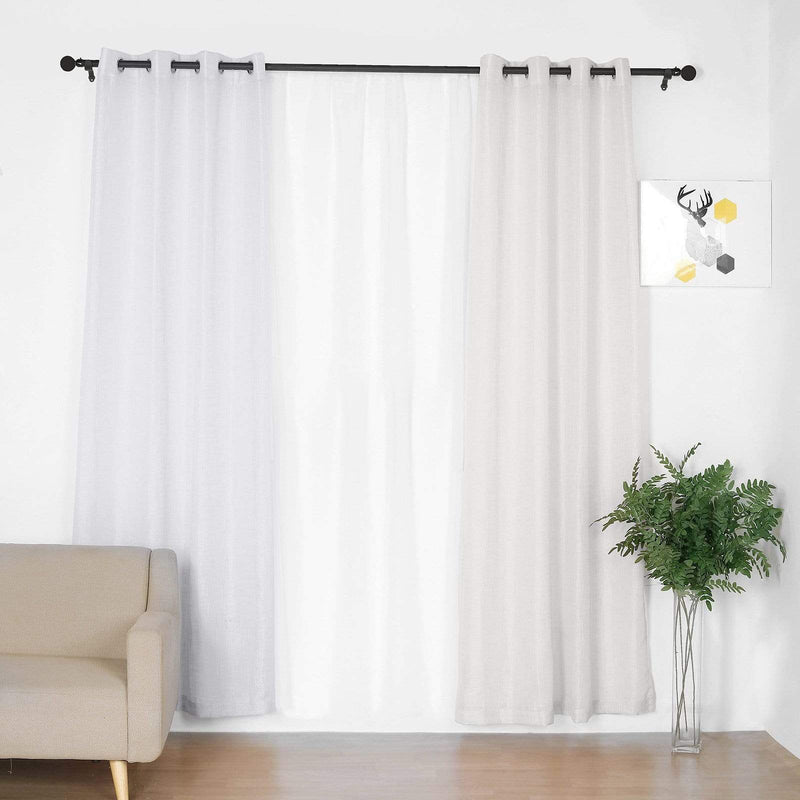 2 pcs 52"x96" Faux Linen Curtains with Chrome Grommets
