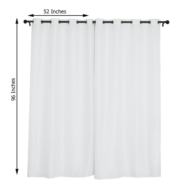 2 pcs 52"x96" Faux Linen Curtains with Chrome Grommets