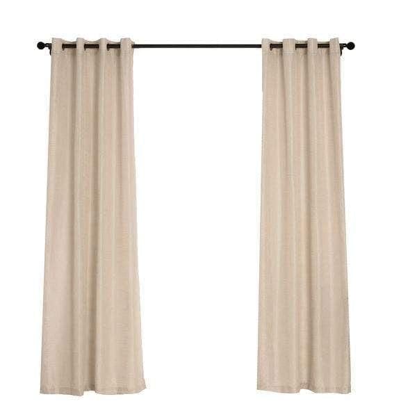 Faux Linen Curtains with Chrome Grommets