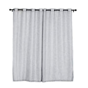 2 pcs 52"x96" Faux Linen Curtains with Chrome Grommets CUR_PANJUTE02_5296_SILV