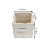 2 pcs 6" Natural Wood Square Plant Holder Boxes Centerpieces
