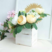 2 pcs 6" Natural Wood Square Plant Holder Boxes Centerpieces