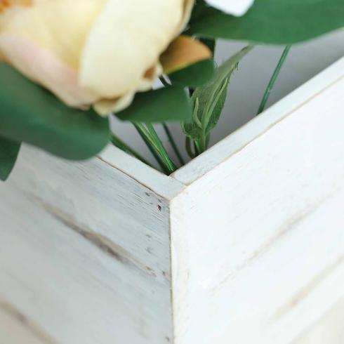 2 pcs 6" Natural Wood Square Plant Holder Boxes Centerpieces
