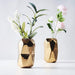 2 pcs 6" tall Geometric Cylinder Ceramic Vases - Gold VASE_A70_GOLD