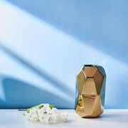 2 pcs 6" tall Geometric Cylinder Ceramic Vases - Gold VASE_A70_GOLD