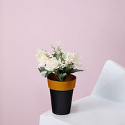 2 pcs 6" tall Metallic Round Plastic Flower Plant Pots