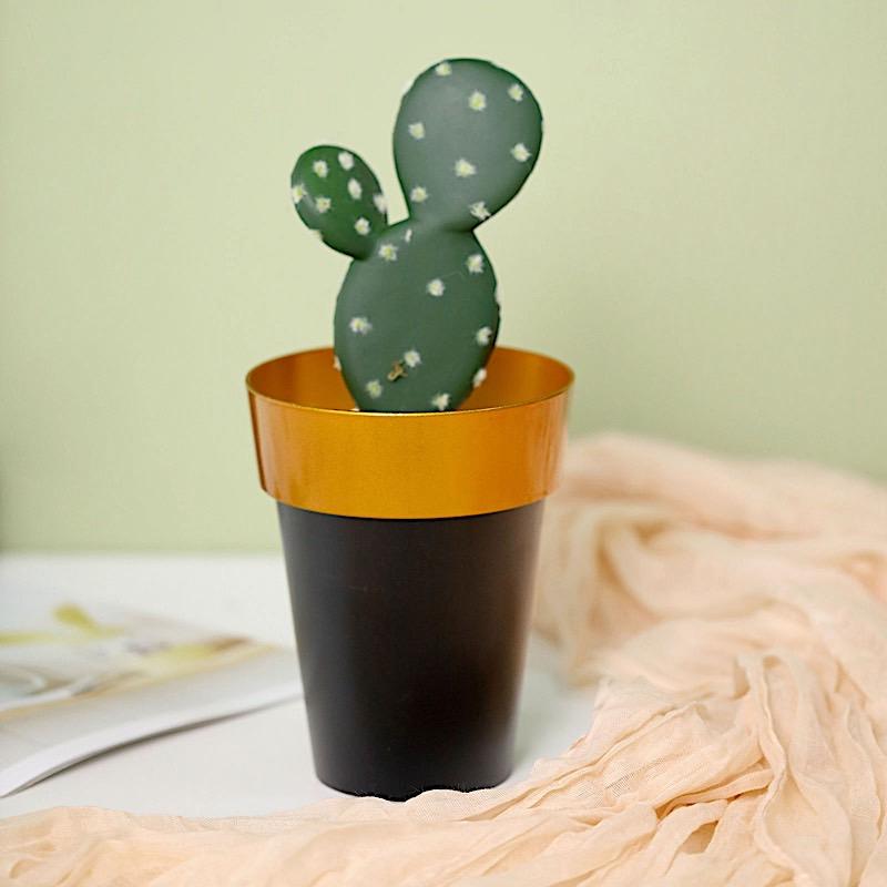 2 pcs 6" tall Metallic Round Plastic Flower Plant Pots