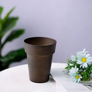 2 pcs 6" tall Metallic Round Plastic Flower Plant Pots