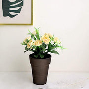 2 pcs 6" tall Metallic Round Plastic Flower Plant Pots