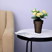 2 pcs 6" tall Metallic Round Plastic Flower Plant Pots