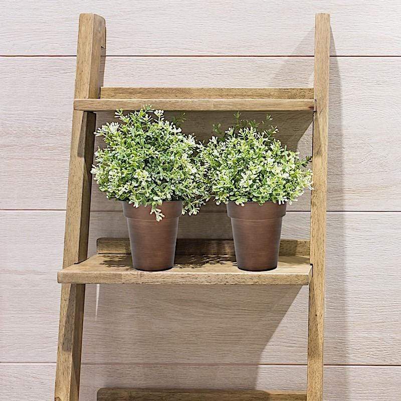 2 pcs 6" tall Metallic Round Plastic Flower Plant Pots