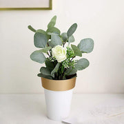 2 pcs 6" tall Metallic Round Plastic Flower Plant Pots