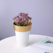 2 pcs 6" tall Metallic Round Plastic Flower Plant Pots