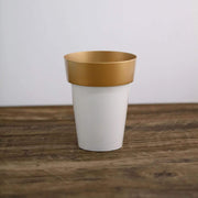 2 pcs 6" tall Metallic Round Plastic Flower Plant Pots