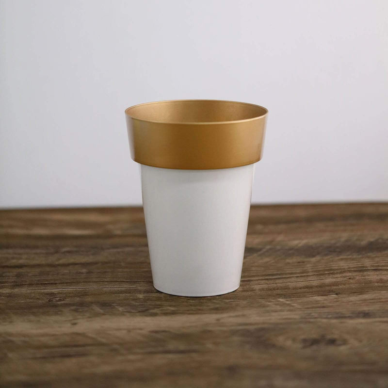 2 pcs 6" tall Metallic Round Plastic Flower Plant Pots