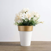 2 pcs 6" tall Metallic Round Plastic Flower Plant Pots