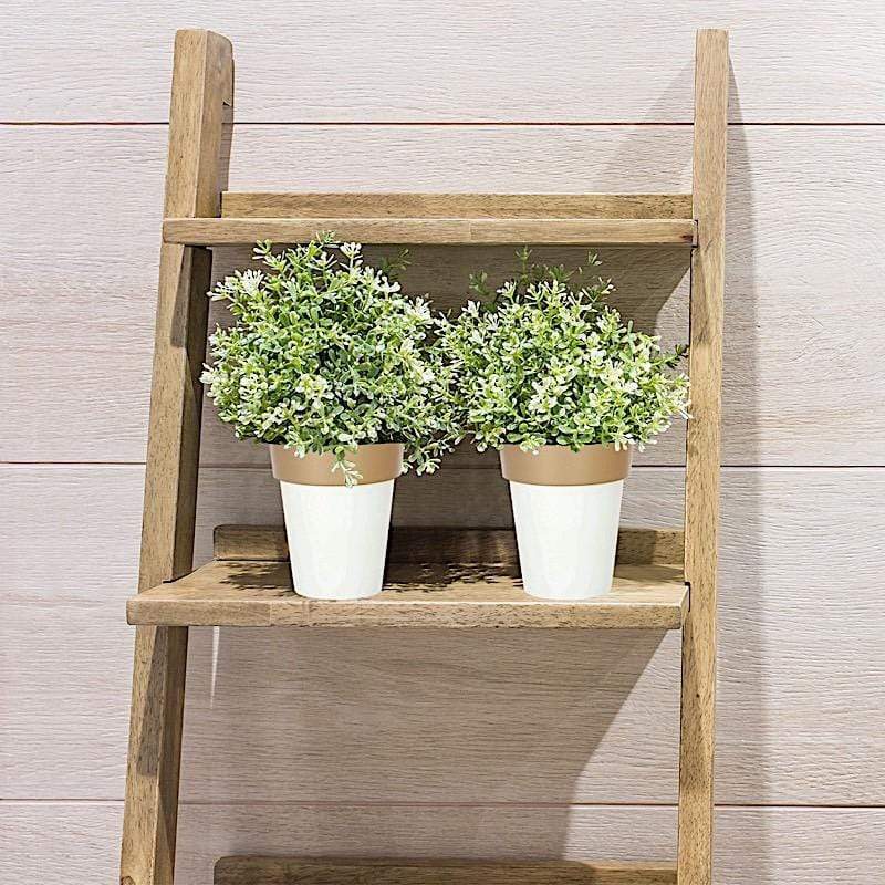 2 pcs 6" tall Metallic Round Plastic Flower Plant Pots